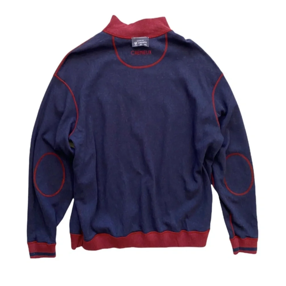 Daniel Cremieux Nwt Merlot 1/4 Zip Cotton Sleeve Patch Reversible Sweater 2XB